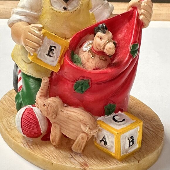 Santas Helpers 4" Christmas Figurine WOOD TOY MAKER Ltd Edition Collectible Vtg - Picture 7 of 12